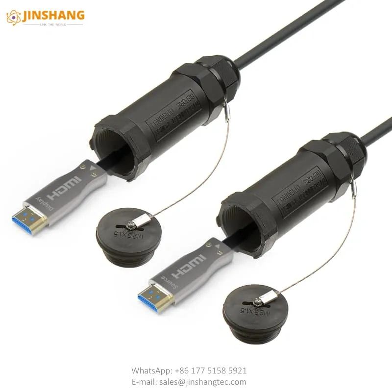 Waterproof Armored HDMI Active Optical Cable with Sealed Couplers