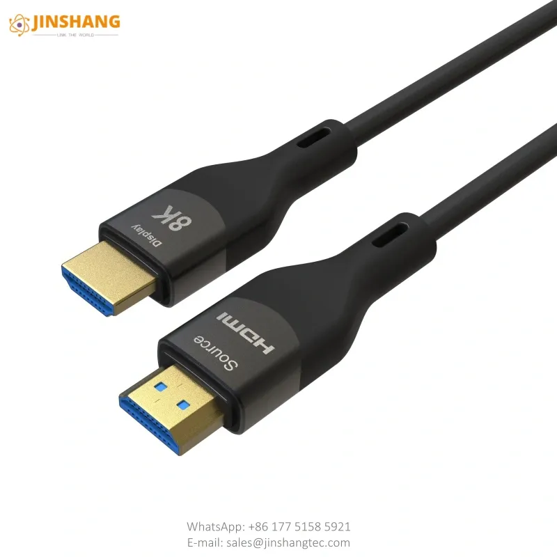 Black Powered 8K HDMI 2.1 Active Optical Cable