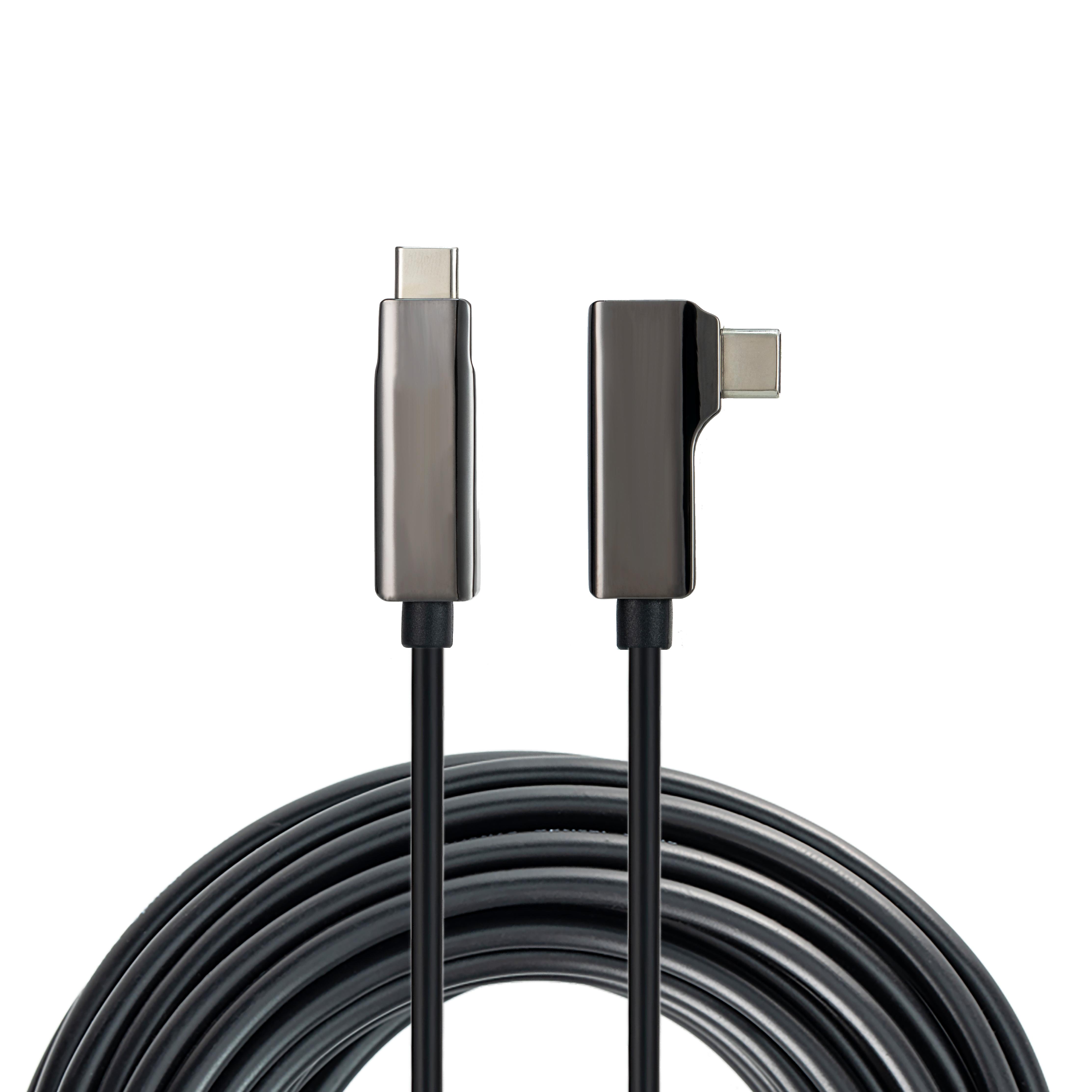 90-Degree Angled USB-C Active Optical Cable for VR Headsets
