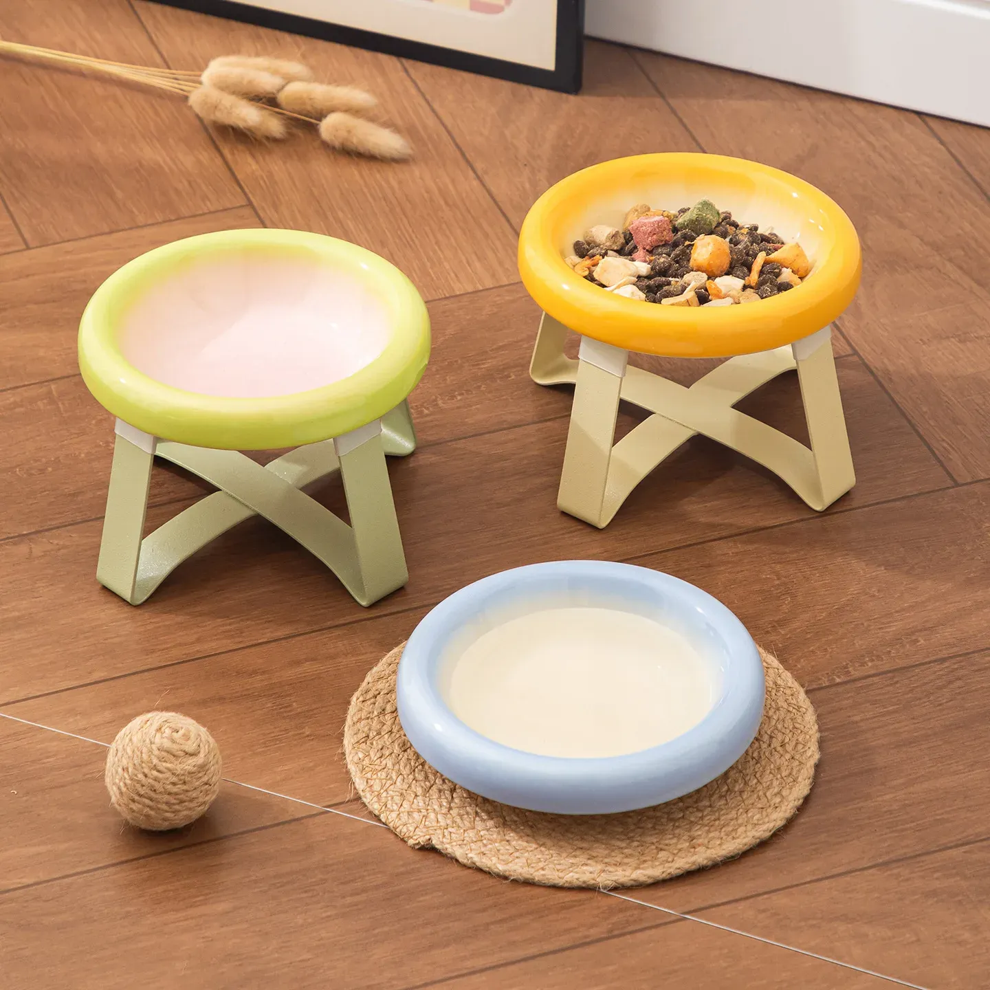 Candy-Color Ceramic Bowl with Metal Stand - photo 4
