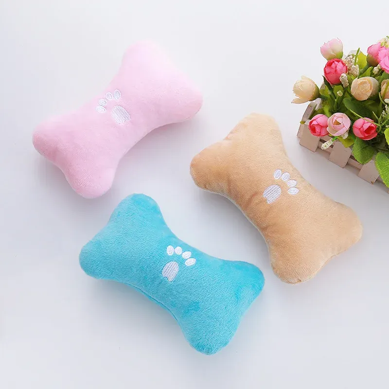 Paw Print Bone Plush Dog Toy - photo 6