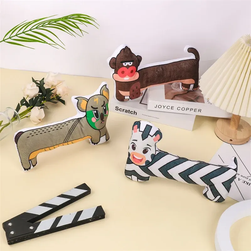 Printed Gorilla Koala Zebra Plush Dog Toys - photo 1