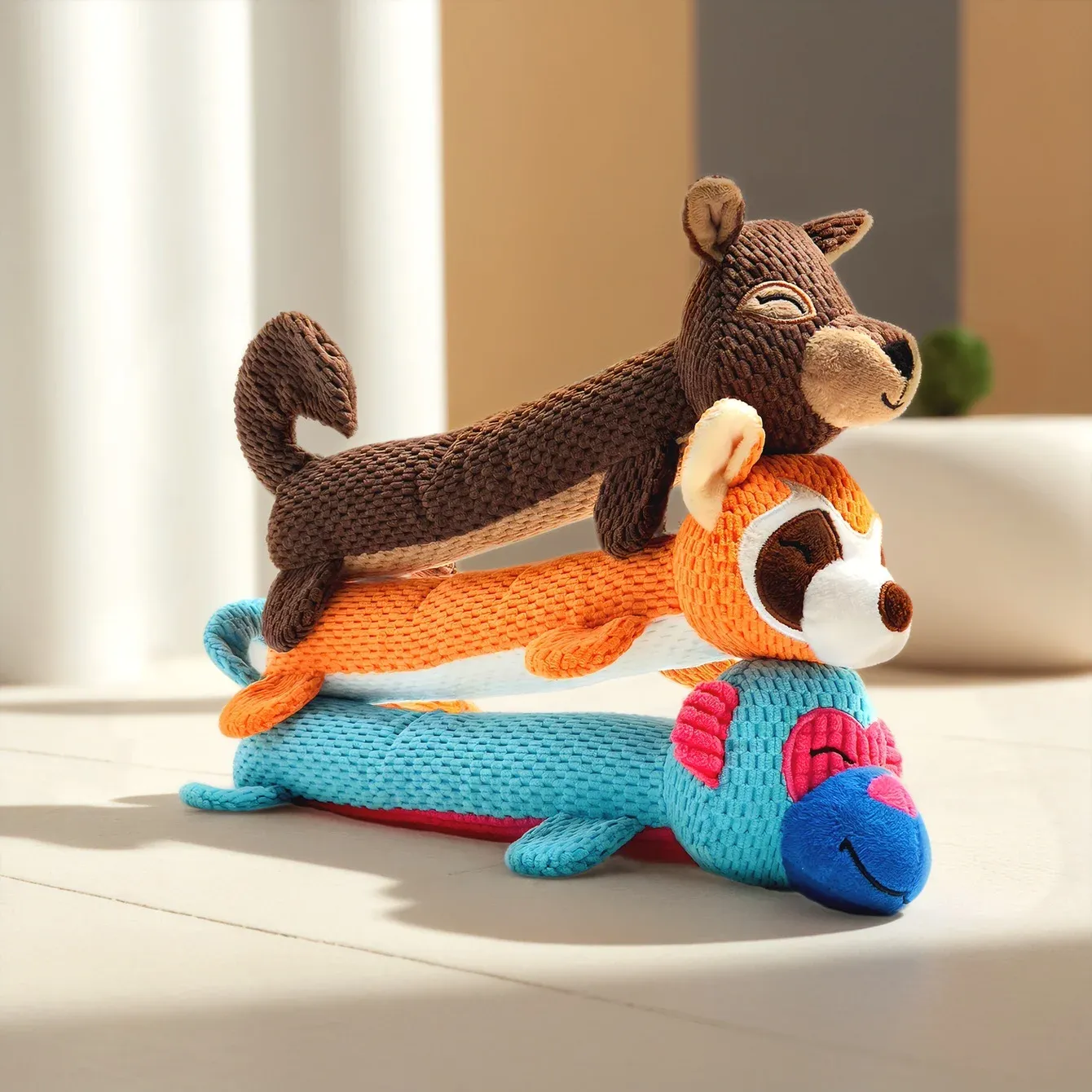 Mesh Long Animals Plush Dog Toys wholesale from Lanshine Pet