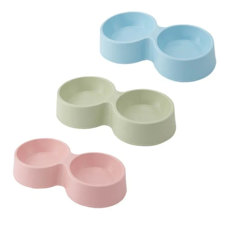 Plastic Double Round Bowl - plastic double bowl wholesale from Lanshine Pet