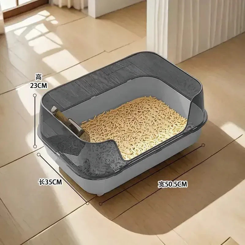 Side-Entry Semi-Enclosed Litter Box wholesale pet product from Lanshine Pet