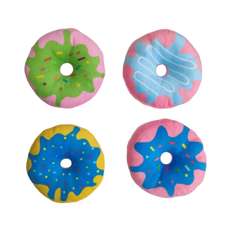 Printed Donut Plush Dog Toy wholesale from Lanshine Pet