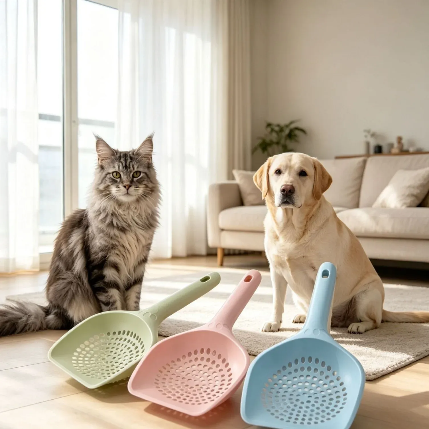 Round-Hole Cat Litter Scoop - round hole litter scoop wholesale from Lanshine Pet