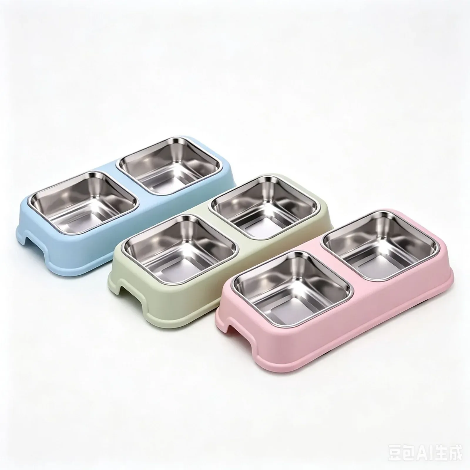 Rectangular Double Bowl - rectangular double bowl wholesale from Lanshine Pet