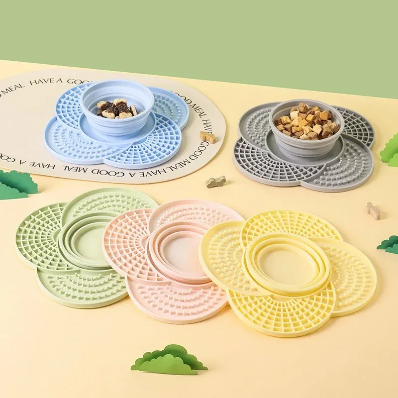 3-in-1 Flower Folding Slow Feeder Lick Mat - folding lick mat wholesale from Lanshine Pet
