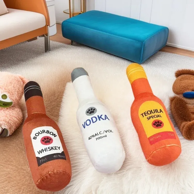 Wine Bottle Plush Dog Toys (6 Styles) - photo 3