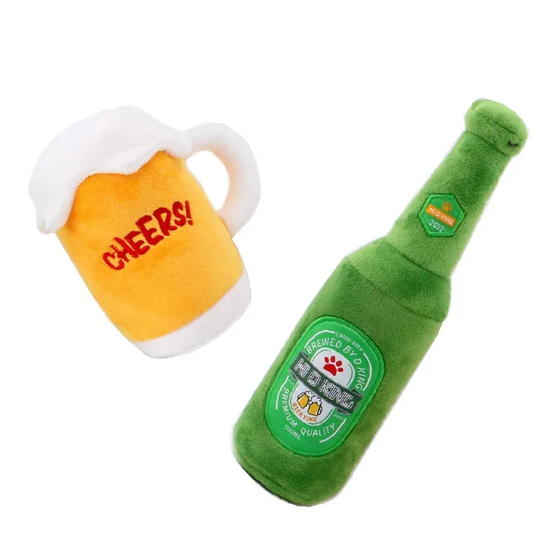 Medium Beer Bottle Plush Dog Toy wholesale from Lanshine Pet