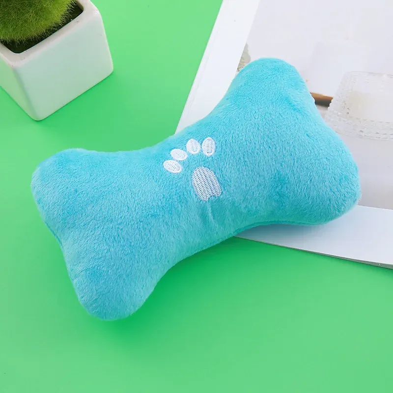 Paw Print Bone Plush Dog Toy - photo 4