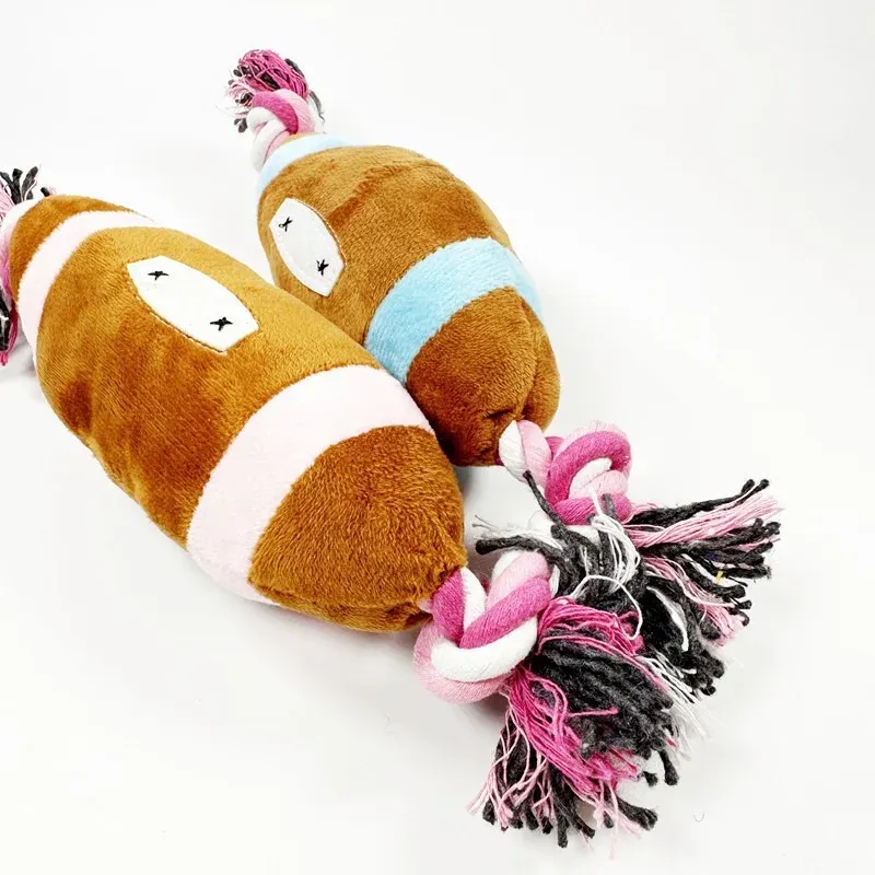 Rope Football Plush Dog Toy - photo 2