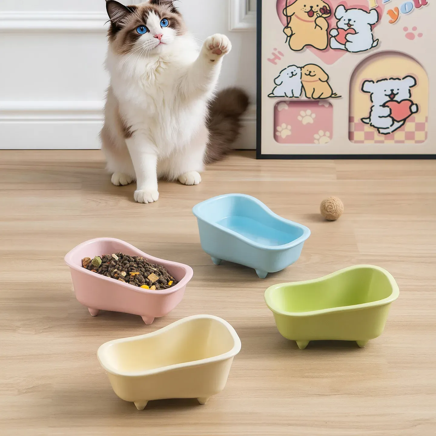 Creative Bathtub-Shaped Ceramic Bowl (700ml) wholesale from Lanshine Pet