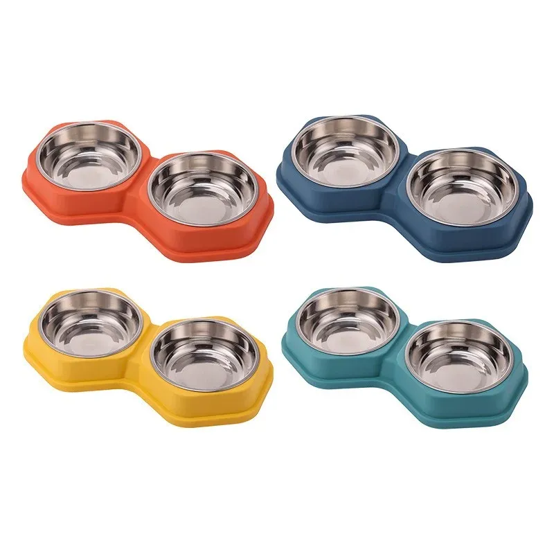 Hexagon Plastic Double Bowl - hexagon double bowl wholesale from Lanshine Pet