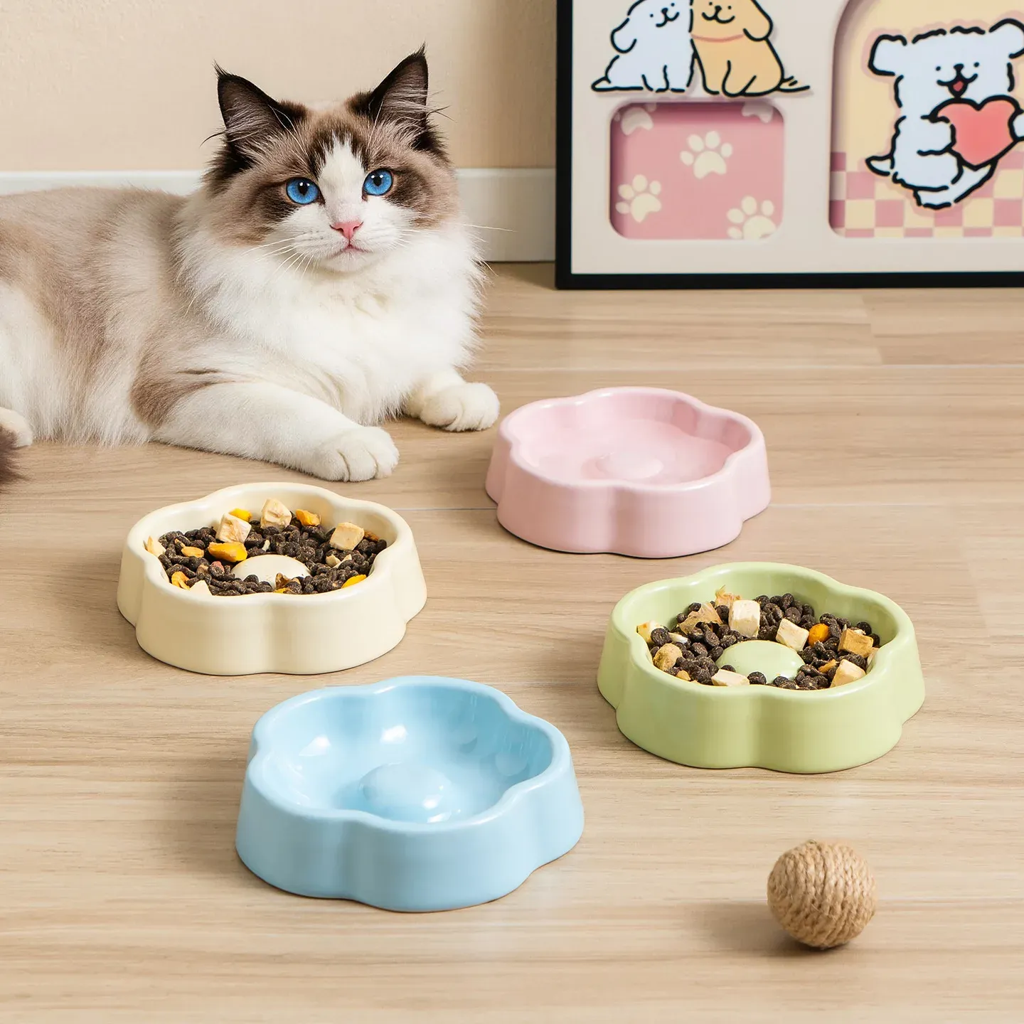 Macaron Flower-Bud Ceramic Bowl wholesale from Lanshine Pet