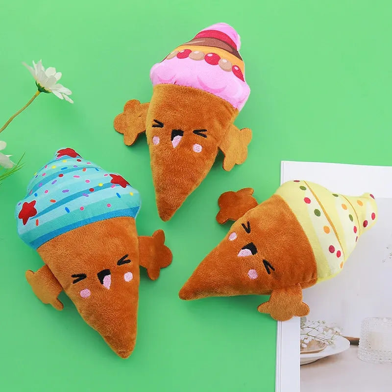 Printed Ice Cream Plush Dog Toy wholesale from Lanshine Pet