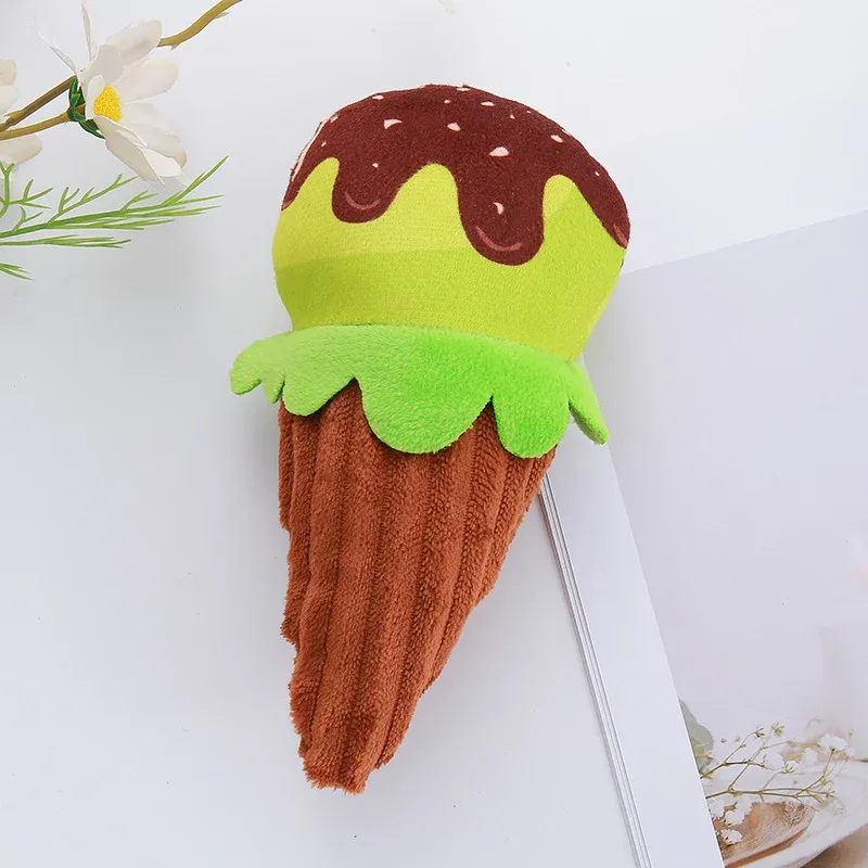 Printed Ice Cream Cone Plush Dog Toy - photo 5