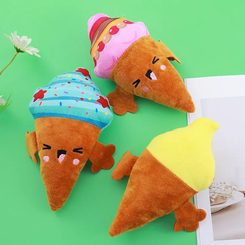 Printed Ice Cream Plush Dog Toy - photo 1
