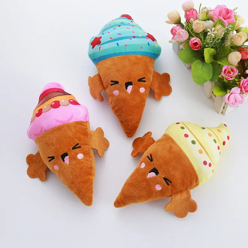 Printed Ice Cream Plush Dog Toy - photo 2