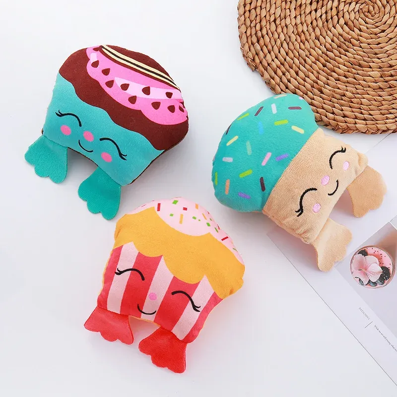 Printed Cupcake Plush Dog Toy - photo 1