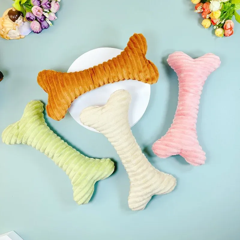Straight Bone Plush Dog Toy wholesale from Lanshine Pet