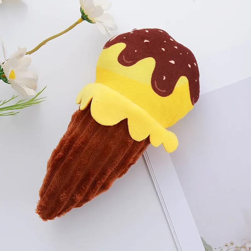 Printed Ice Cream Cone Plush Dog Toy - photo 3