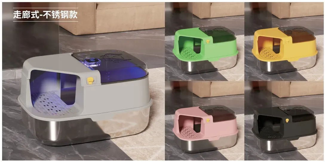 Corridor Enclosed Litter Box – Stainless Steel wholesale pet product from Lanshine Pet