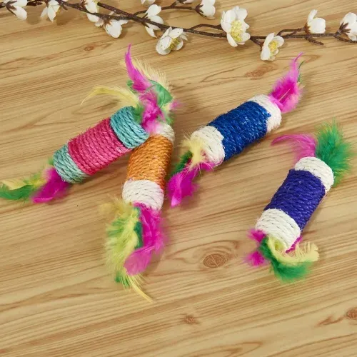 Sisal Feather Cat Wand Teaser wholesale pet product from Lanshine Pet