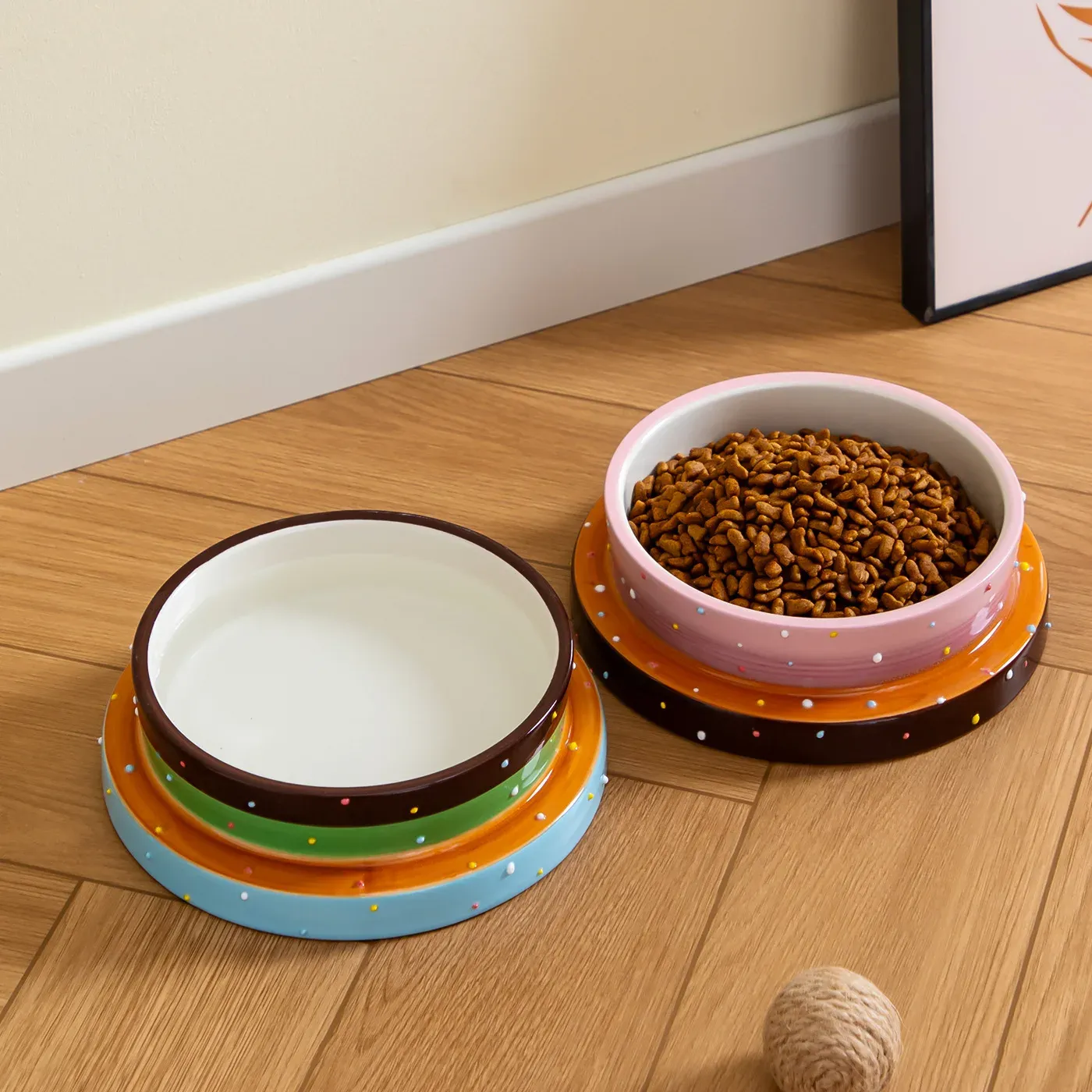 Rainbow-Ring Ceramic Pet Bowl - photo 3