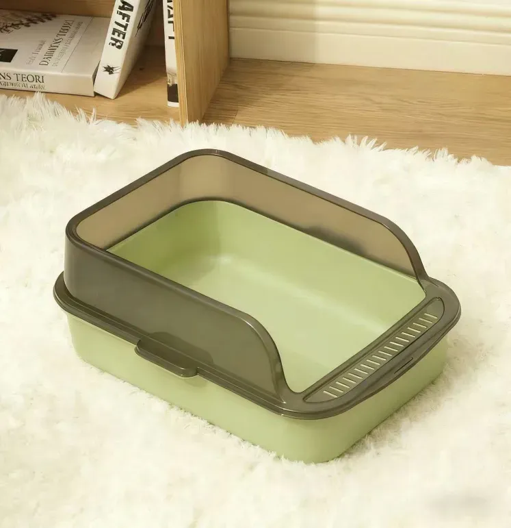 Small Handled Semi-Enclosed Litter Box wholesale pet product from Lanshine Pet