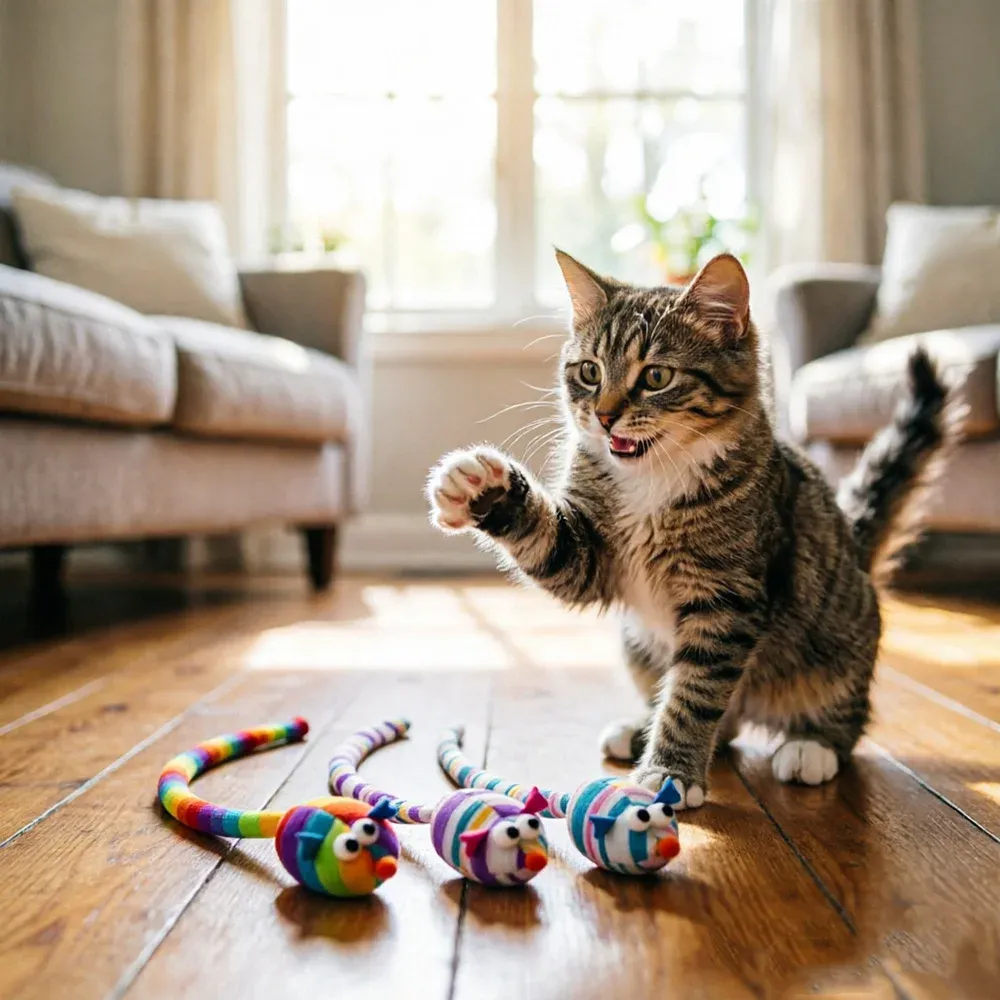 Towel Cloth Strip Mouse Cat Teaser - photo 1