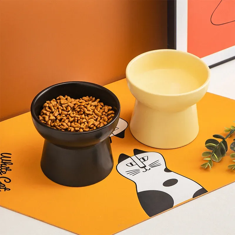 Nordic Raised Ceramic Cat Bowl - photo 2