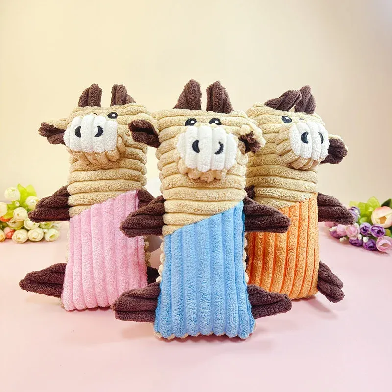 Colorblock Cow Plush Dog Toy wholesale from Lanshine Pet