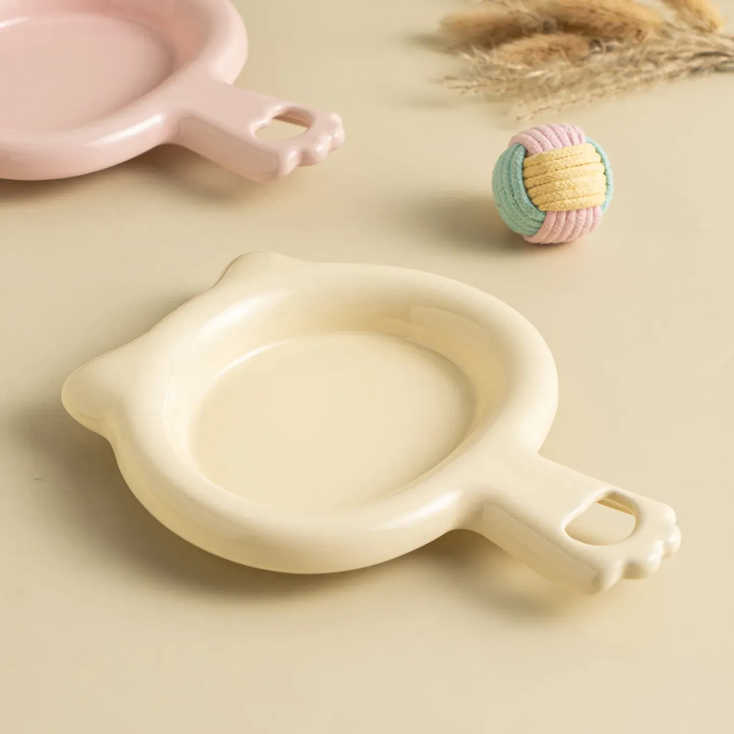 Paw-Print Handled Ceramic Dish - photo 3