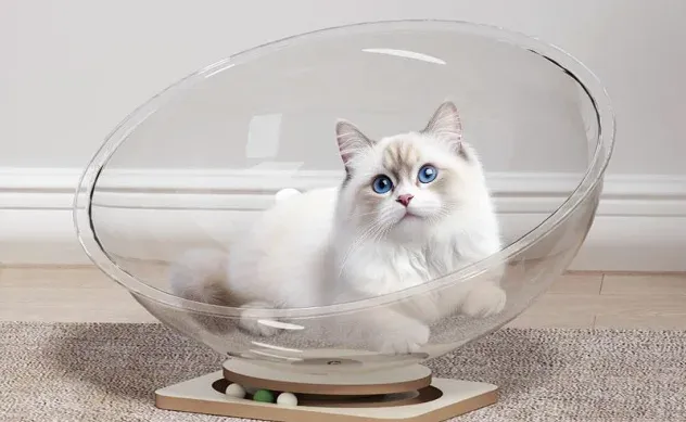 Space-Capsule Turntable Cat Bed - photo 3