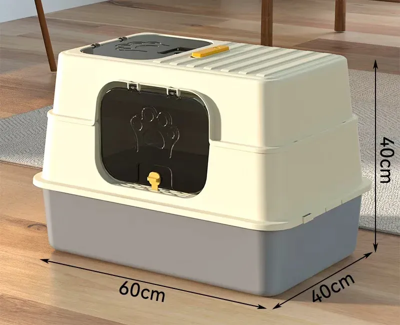 Three-Tier Square Litter Box – PP wholesale pet product from Lanshine Pet