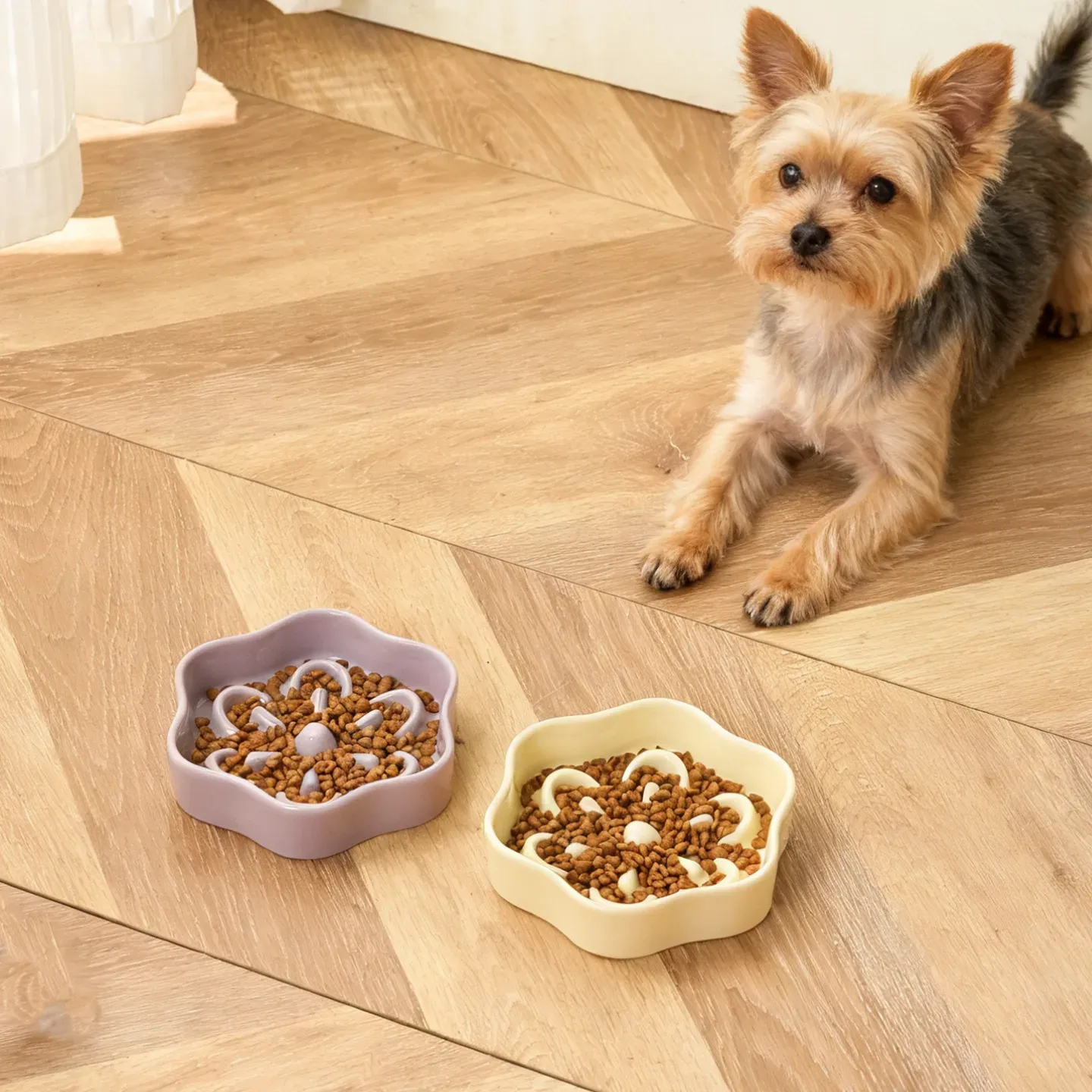 Flower Slow-Feeder Ceramic Bowl wholesale from Lanshine Pet