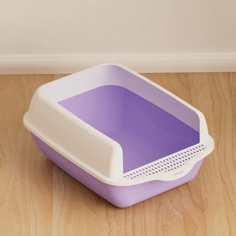 White-Top Semi-Enclosed Litter Box wholesale pet product from Lanshine Pet