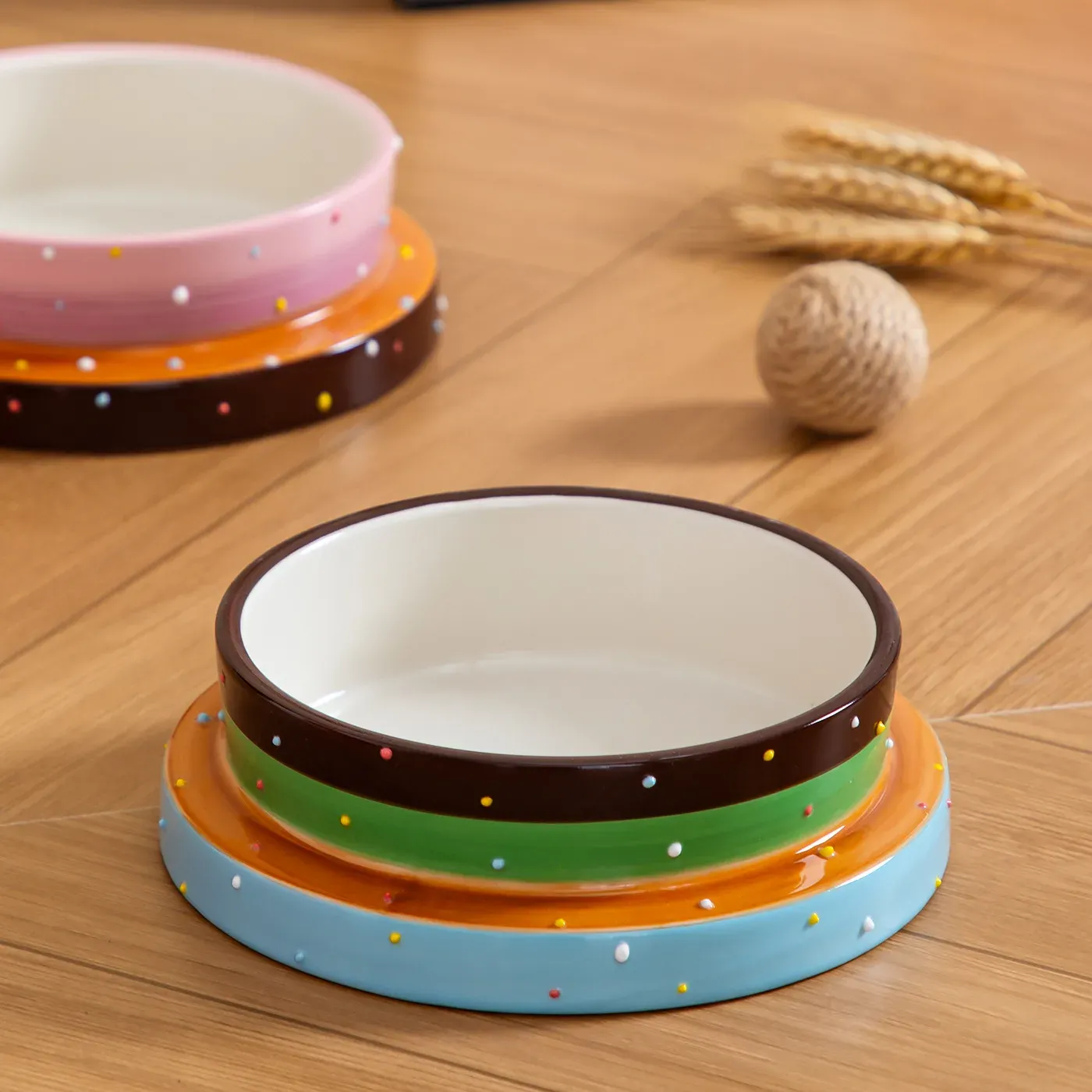 Rainbow-Ring Ceramic Pet Bowl - photo 2