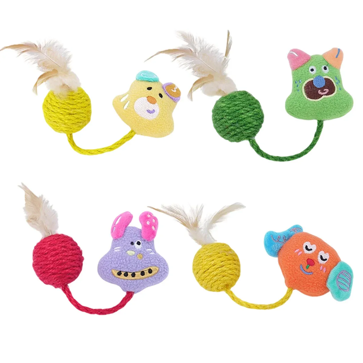 Smiley Ball Feather Cat Teaser wholesale from Lanshine Pet