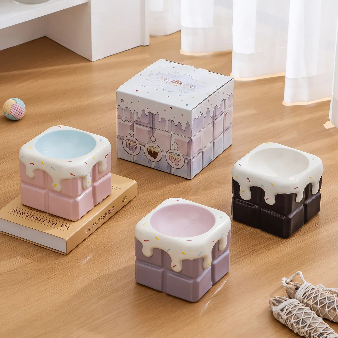 Chocolate-Block Ceramic Bowl wholesale from Lanshine Pet