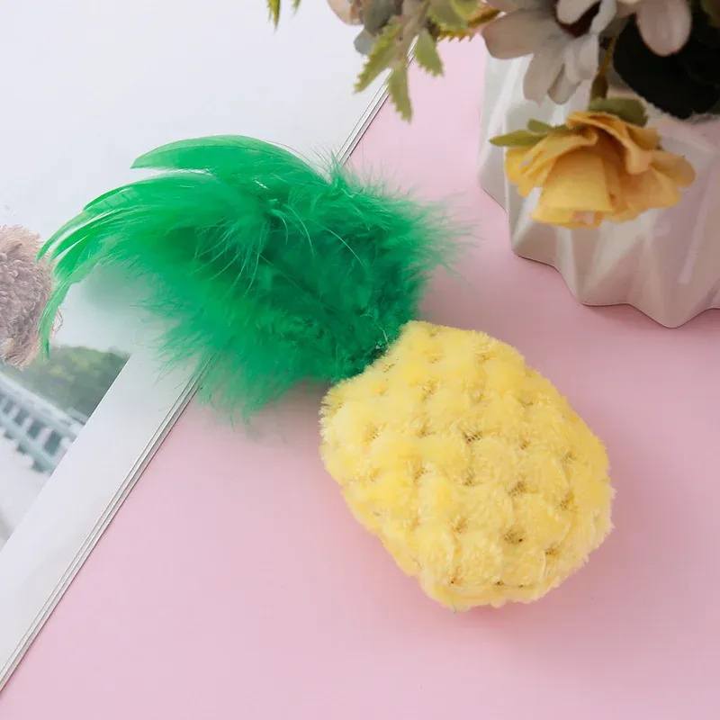 Feather Pineapple Plush Dog Toy - photo 1
