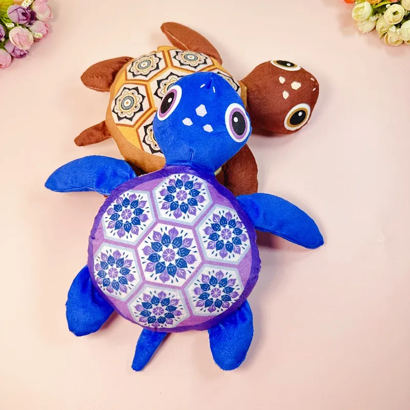 Printed Turtle Plush Dog Toy - photo 1