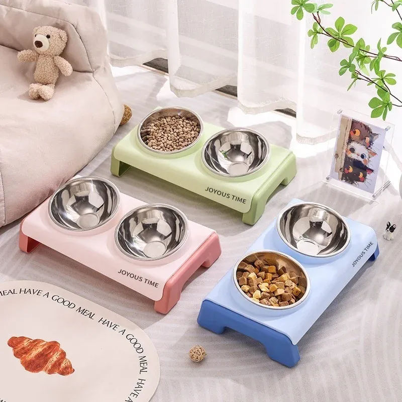 Raised Double Round Bowl - raised double bowl wholesale from Lanshine Pet