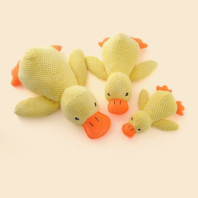 Squeaky Yellow Duck Plush Dog Toy (S/M/L) wholesale from Lanshine Pet