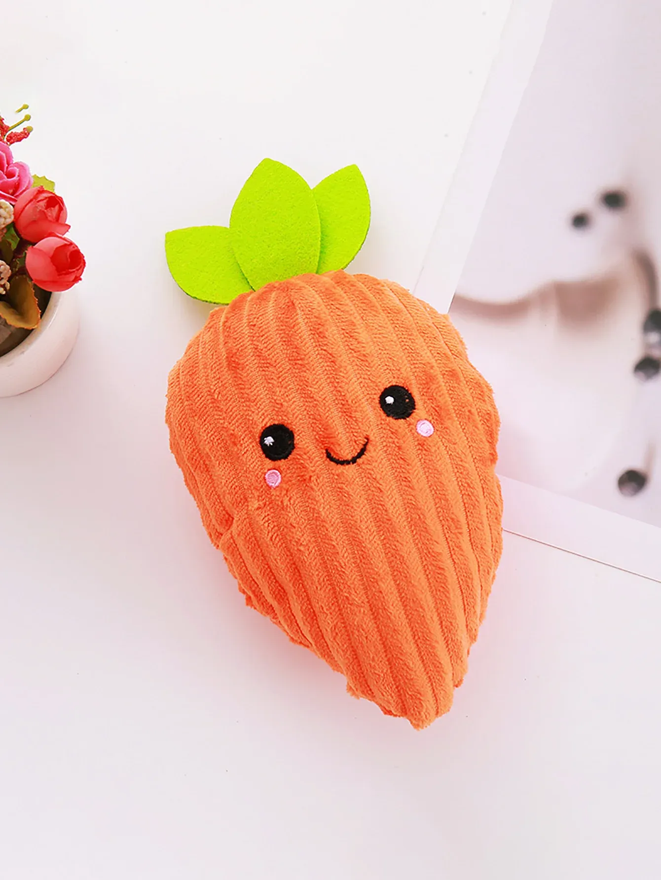 Striped Carrot Plush Dog Toy - photo 5