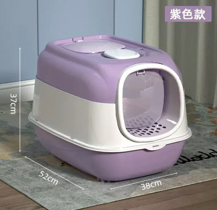 Dual-Door Fully Enclosed Litter Box wholesale pet product from Lanshine Pet