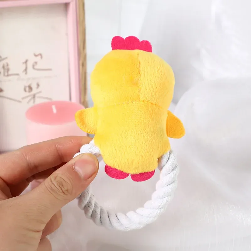 Cotton Rope Chicken Bear Mouse Dog Toys - photo 1