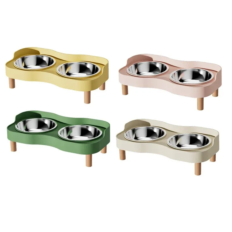 Pet Raised Double Bowl Dining Table - raised pet dining table wholesale from Lanshine Pet